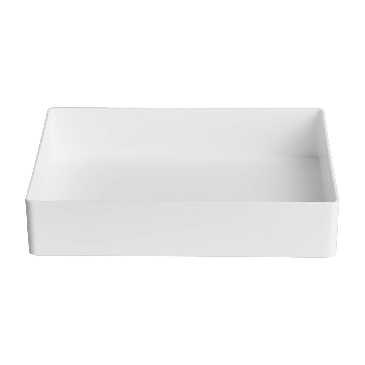 Basics Rectangular Plastic Desk Organizer, Accessory Tray, White