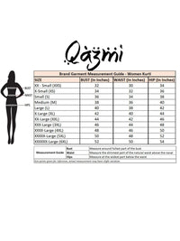 QAZMI Women's  Cotton Straight Embroidered Kurti Black L