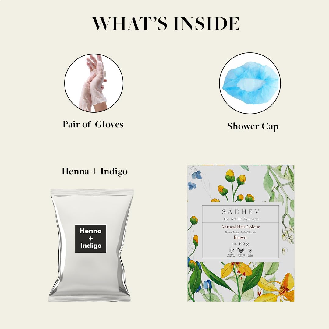 Sadhev Natural Hair Colour - Brown - 100 Gm