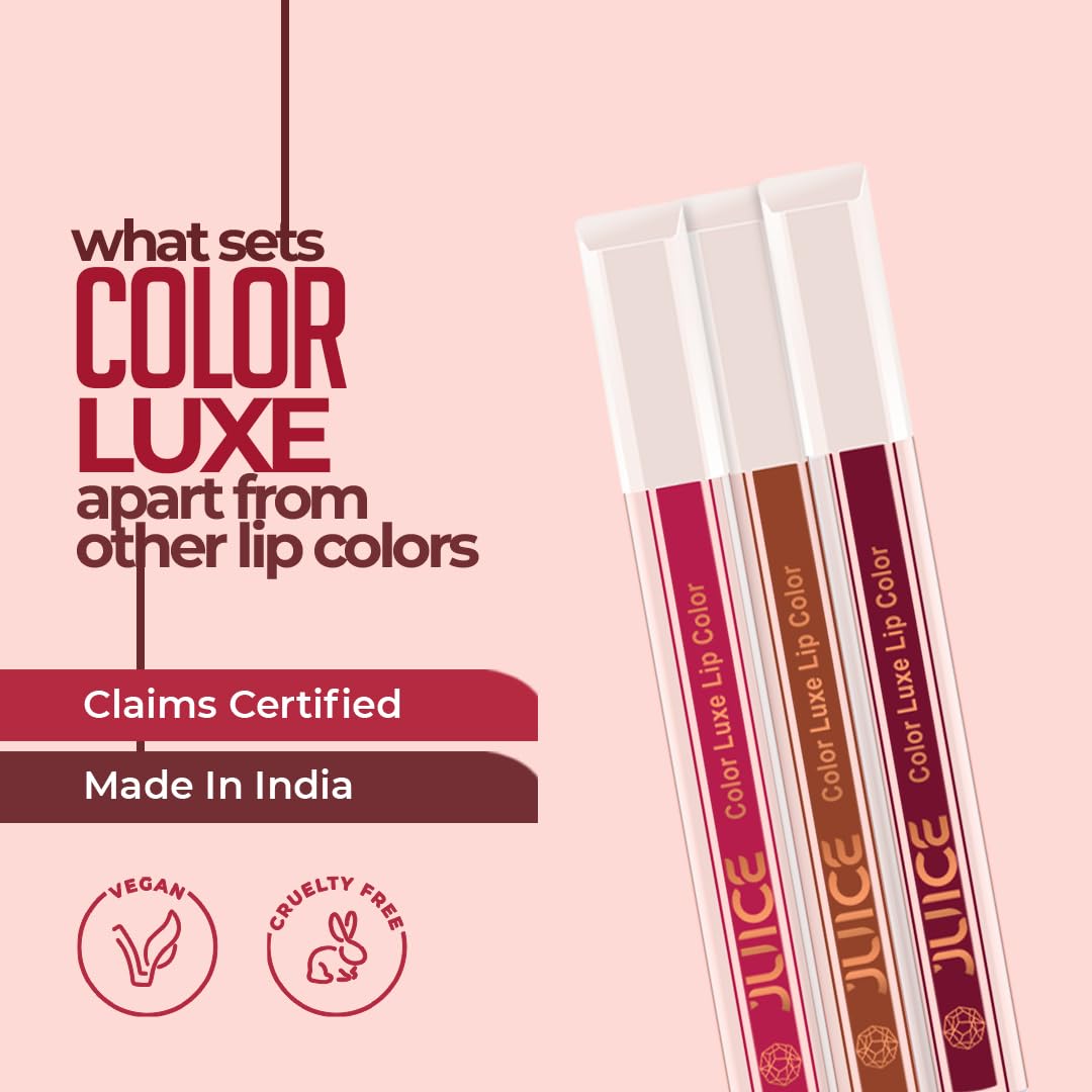 Juice Cosmetics Matte Luxe Lipstick - Vitamin E Enriched, Smudge-Free with Bio Retinol, Moisturizing Lock Technology, SPF 15, Long-Lasting (Flirty Berry - M15)