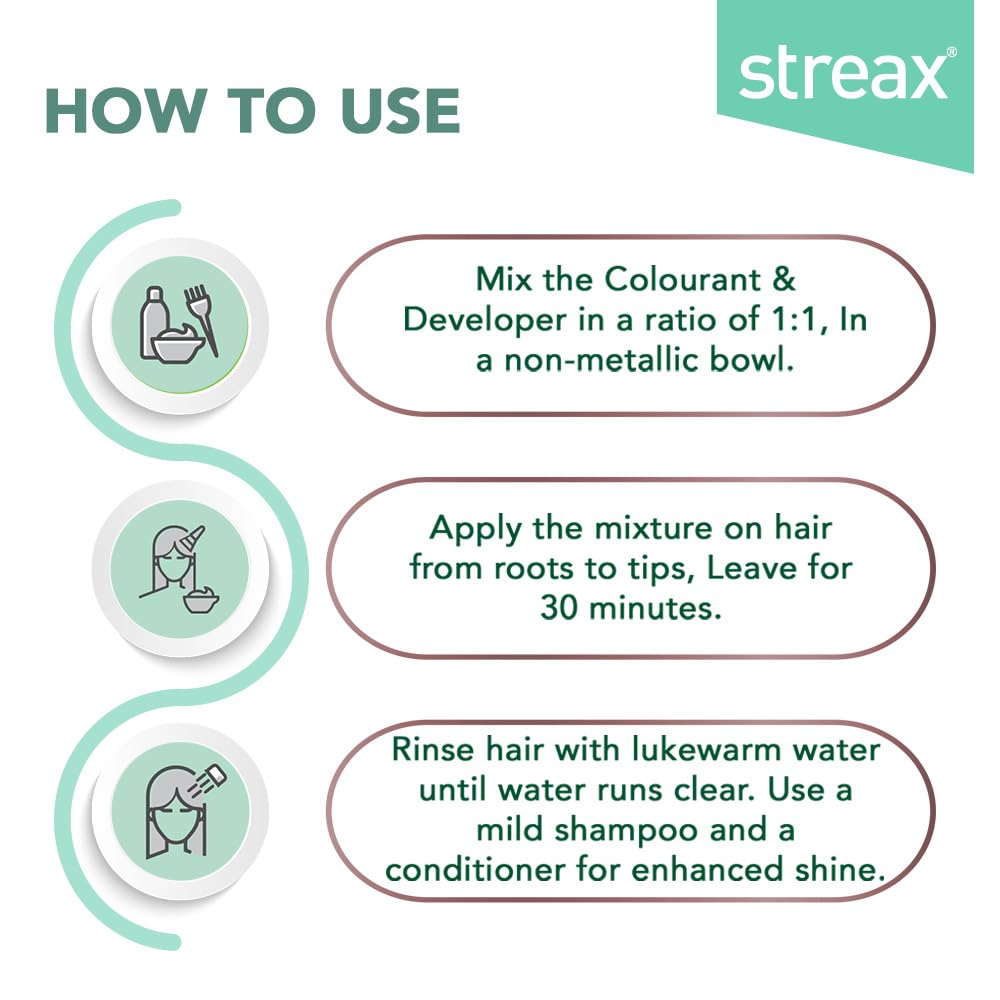 Streax Permanent Hair Colour, 100% Grey coverage, Infused with Argan and Walnut Oil, Long Lasting Cream Hair Colour for Women, Brown Hair Colour, 4.3 Golden Brown, 120 ml, Pack of 1
