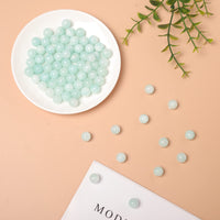 60pcs 6mm Natural Stone Beads Cyan Angelite Beads Energy Crystal Healing Power Gemstone for Jewelry Making, DIY Bracelet Necklace