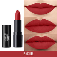 Lakmé Forever Matte Liquid Lip Colour, Red Revival, 5.6 ml & Lakmé Cushion Matte Lipstick, Pink Lily, 4.5 g