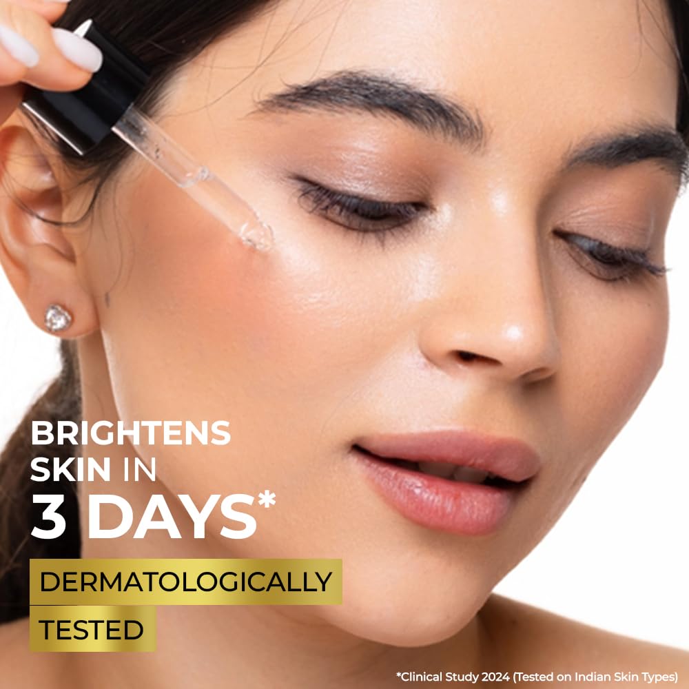 Streax Bright & Shine Face Serum, 30 ml|10% Vitamin C Serum|Brighter Skin in 3 Days|Serum for Glowing Skin| Reduces Dark Spots & Pigmentation|Niacinamide serum, Vitamin C Face Serum for Women & Men