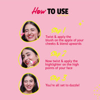 MyGlamm POPxo Blush & Highlighter Combo - It's Giving (Coral & Gold) | Face Makeup Kit for Women with Highlighter & Blush Stick | Twisting Heart Shape | Rich Blush | Natural Finish Highlighter |2.5g each