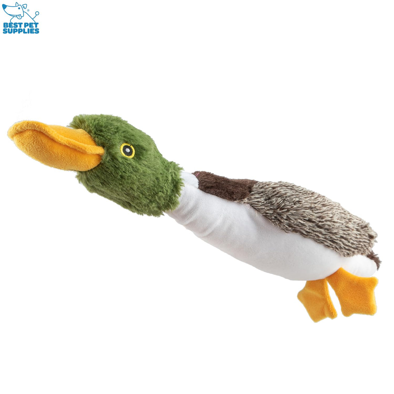 Best Pet Supplies Interactive Mallard Mates Dog Toy with Crinkle and Squeaky Enrichment for Small and Medium Breed, Cute and Plush - Mallard Duck Wing Bundle (Gray, Gray, Brown), Medium