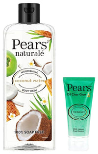 Pears Oil Clear Gentle Ultra Mild Daily Cleansing Facewash, 60g & Pears Naturale Nourishing Coconut Water Bodywash, 250 ml
