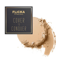 FLiCKA Cover To Conquer Compact Powder For Velvet Matte Finish, Long-Lasting, Smooth Finish| Absorbs Oil, Waterproof Formula, Prevents Creasing| 04 Walnut, 9g