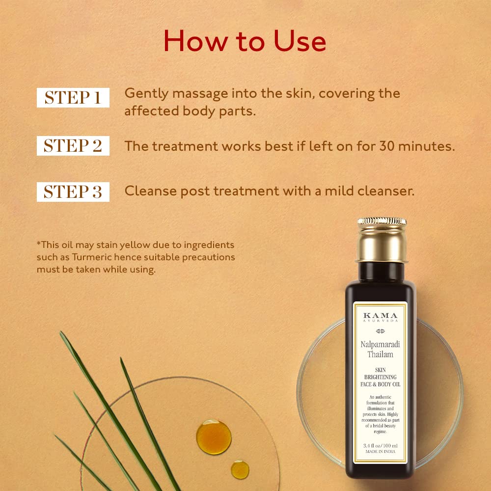 Kama Ayurveda Nalpamaradi Skin Brightening Treatment Oil, 100ml