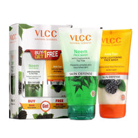 VLCC Neem Face Wash & VLCC Anti Tan Face Wash -150ml X 2- Buy One Get One (300ml) - with Neem Extract, Chamomile Oil, Tea Tree Oil and Mulberry Extract.