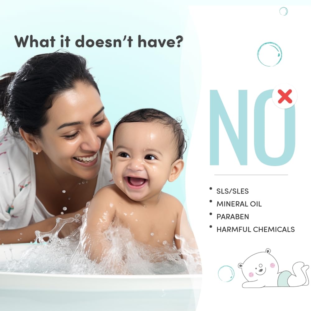 Mylo Baby Body Wash and Shampoo 200 ml | Gentle Cleansing Head-to-Toe | Tear Free Formulation | Made Safe Certified | Dermatologically Tested