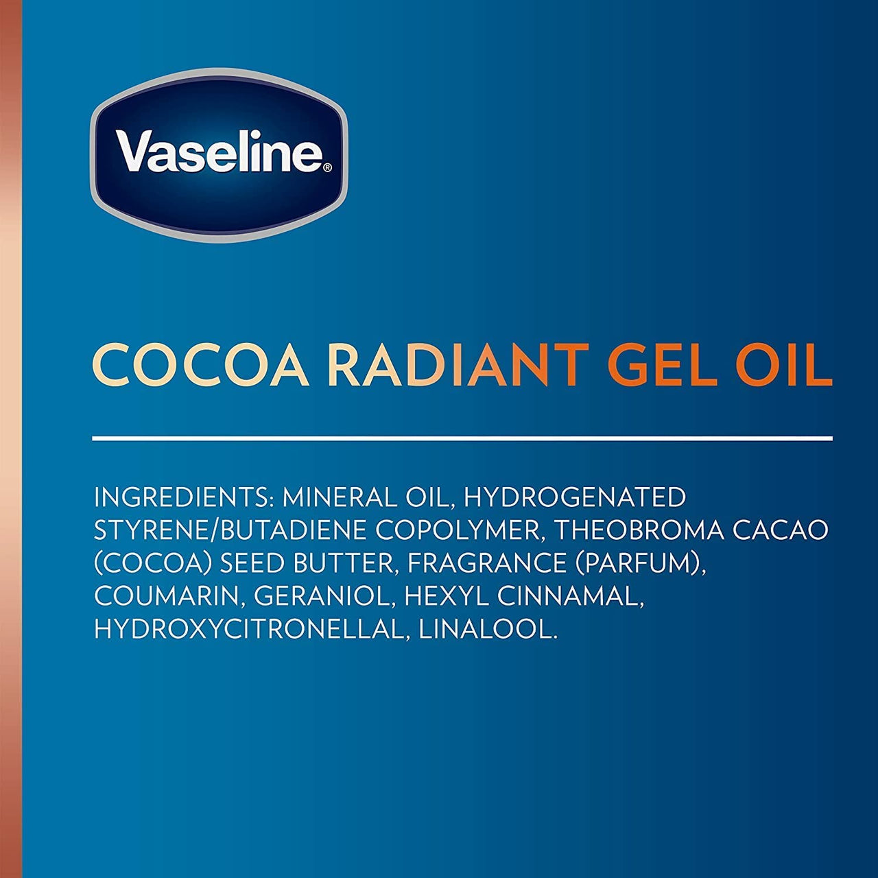 Vaseline Intensive Care Cocoa Radiant Gel Oil 6.8oz (6 Pack)