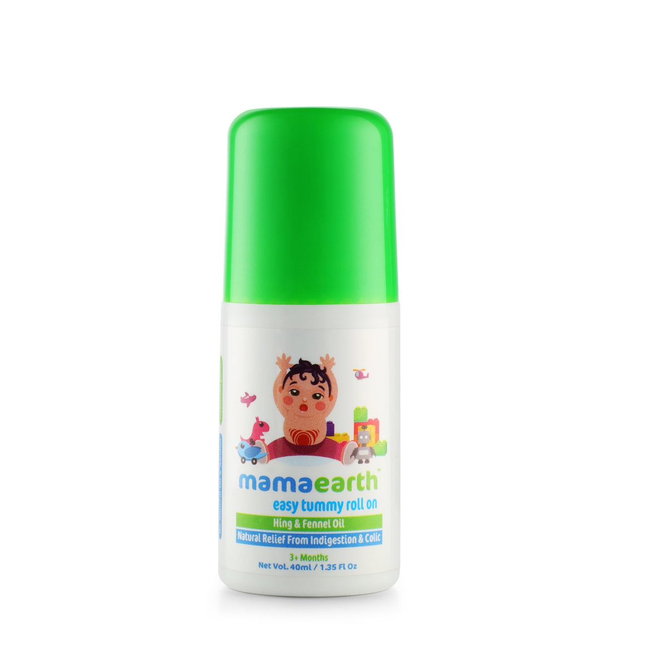 Mamaearth Easy Tummy Roll On for Digestion & Colic Relief with Hing & Fennel 40Ml & Nourishing Hair Oil for Babies 100ml (0-10 Years) Combo