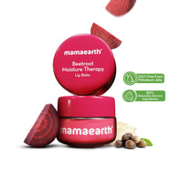 Mamaearth Beetroot Moisture Therapy Lip Balm for Dry & Chapped Lips 15g|Heals, Brightens|Sheer Pink Tint|Coconut Oil, Shea Butter, Beetroot, HA, Ceramides, Kojic Acid|100% Free of Petroleum Jelly
