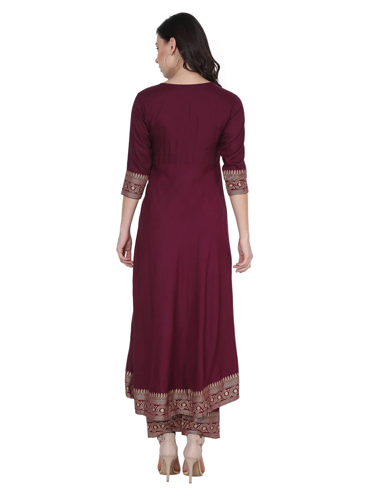 VASTRAMANIAA Women's  Rayon Kurta Palazzo Ethnic Set