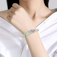 TUMBEELLUWA Healing Stone Bracelet 8mm Beads Chakra Crystal Energy Heart Charm Bracelet Handmade Jewelry for Women #6 fluorite crystal stone