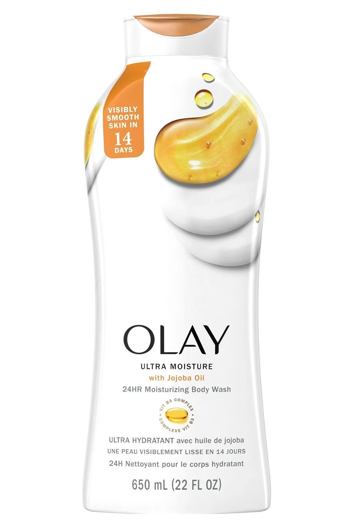 Olay Body Wash Ultra Moisture With Jojoba Oil, 22 fl oz/650ml