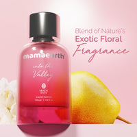 Mamaearth Into The Valley Liquid Eau De Parfum For Women-100Ml|Made Safe Approved|Premium&Long-Lasting Fragrance|Blend Of Exotic Ingredients|Perfume With Pear,Jasmine&Vanilla Notes|Fresh Scent