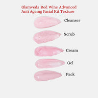 Glamveda Red Wine Advance Anti Ageing Facial kit Pack Of 2 | 6 Steps Facial Kit | 80 gm