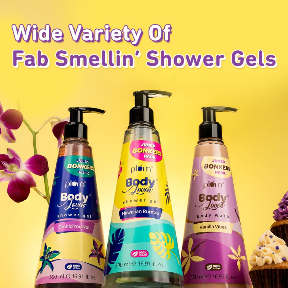Plum Bodylovin' Vanilla Vibes Body Wash | SLS-Free Creamy Body Wash for Women | Shower Gel with Long Lasting Vanilla Fragrance | Aloe-Infused Nourishing Body Cleanser for Soft & Smooth Skin - 500ml