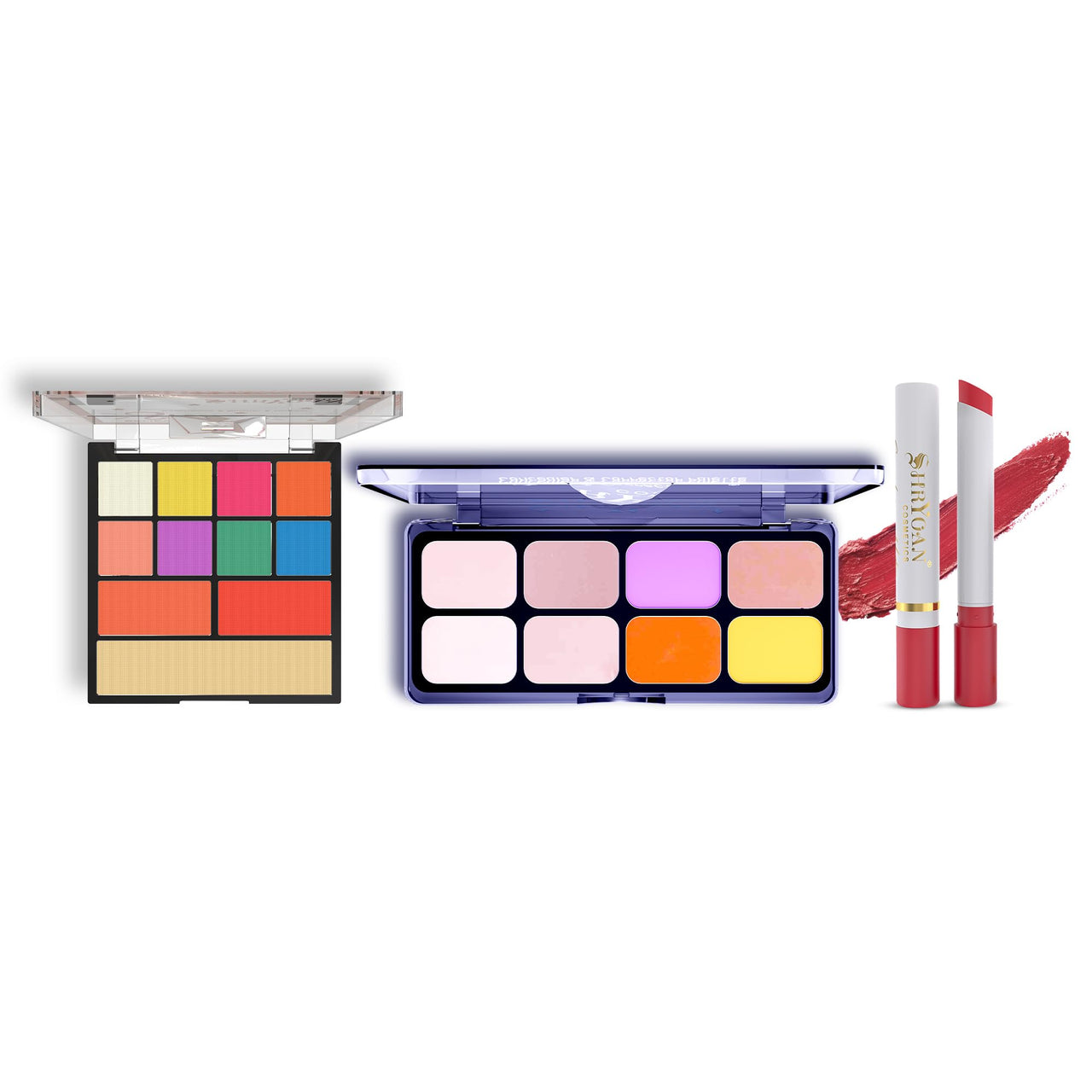 Shryoan Eyeshadow Blusher With Concealer Palette & Long Lasting Lipstick For Women