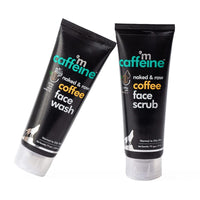mCaffeine Face Wash Combo Pack With Scrub (75ml Each) | Pack of 2 Coffee Care Kit for Pollution Control & Tan Removal
