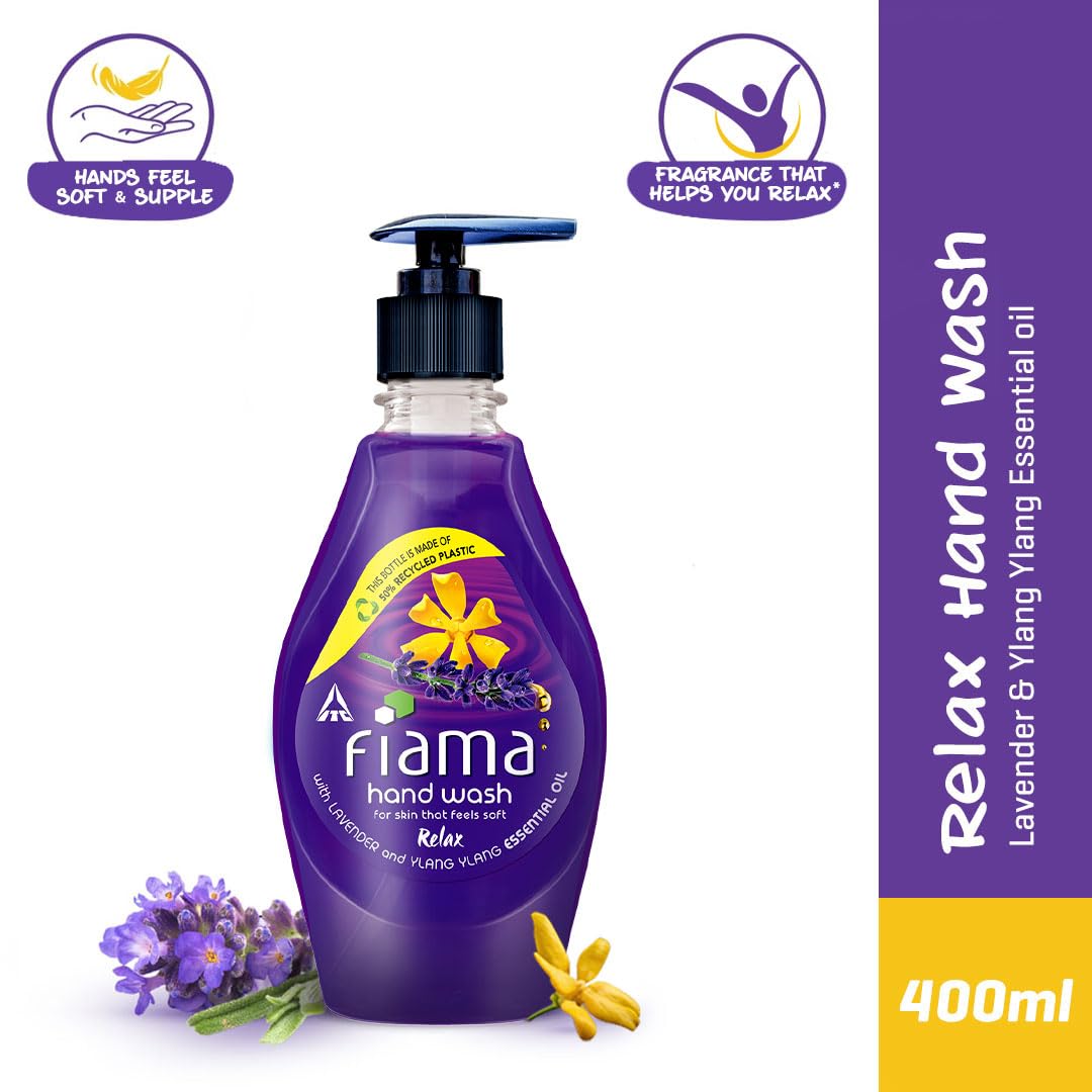 Fiama Relax Hand Wash, 400ml, Lavender and Ylang Ylang, For Soft and Supple Hands, Fragrant Handwash