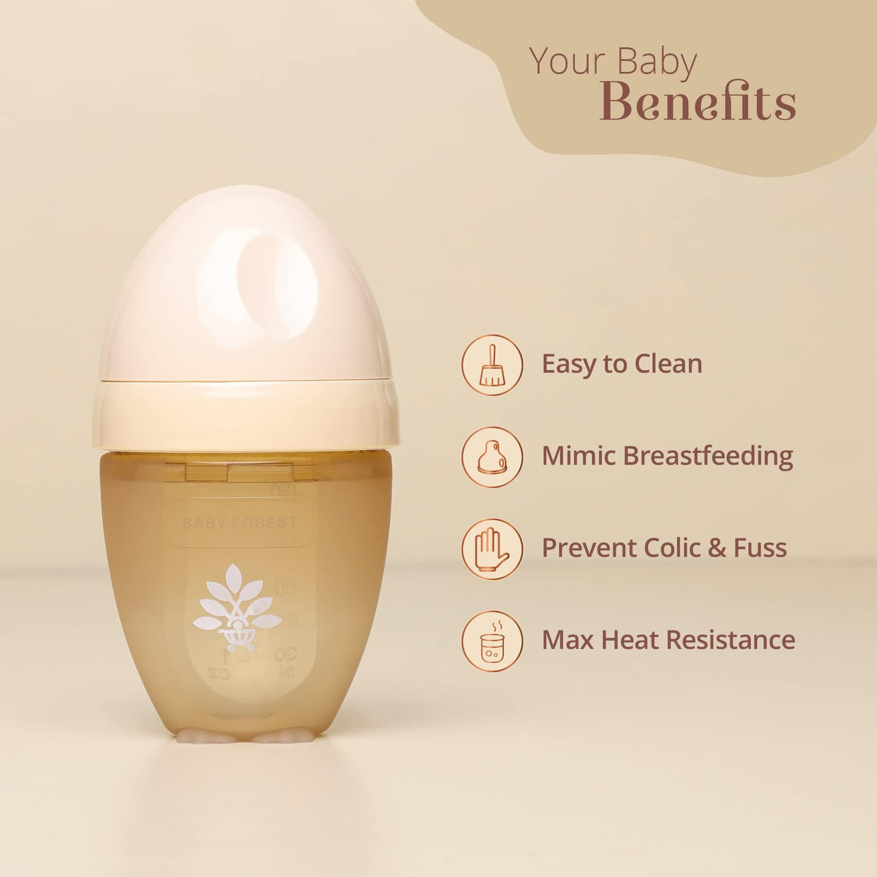 Baby Forest Anti-Colic Options+ Ultra Wide Baby Bottle- Bottle to Prevent Colic & Fuss, Pack of 1, 260ml