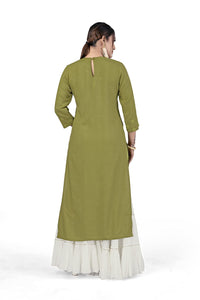 Fashion Dream Women Viscose Rayon Sequence Embroidered Straight Kurti