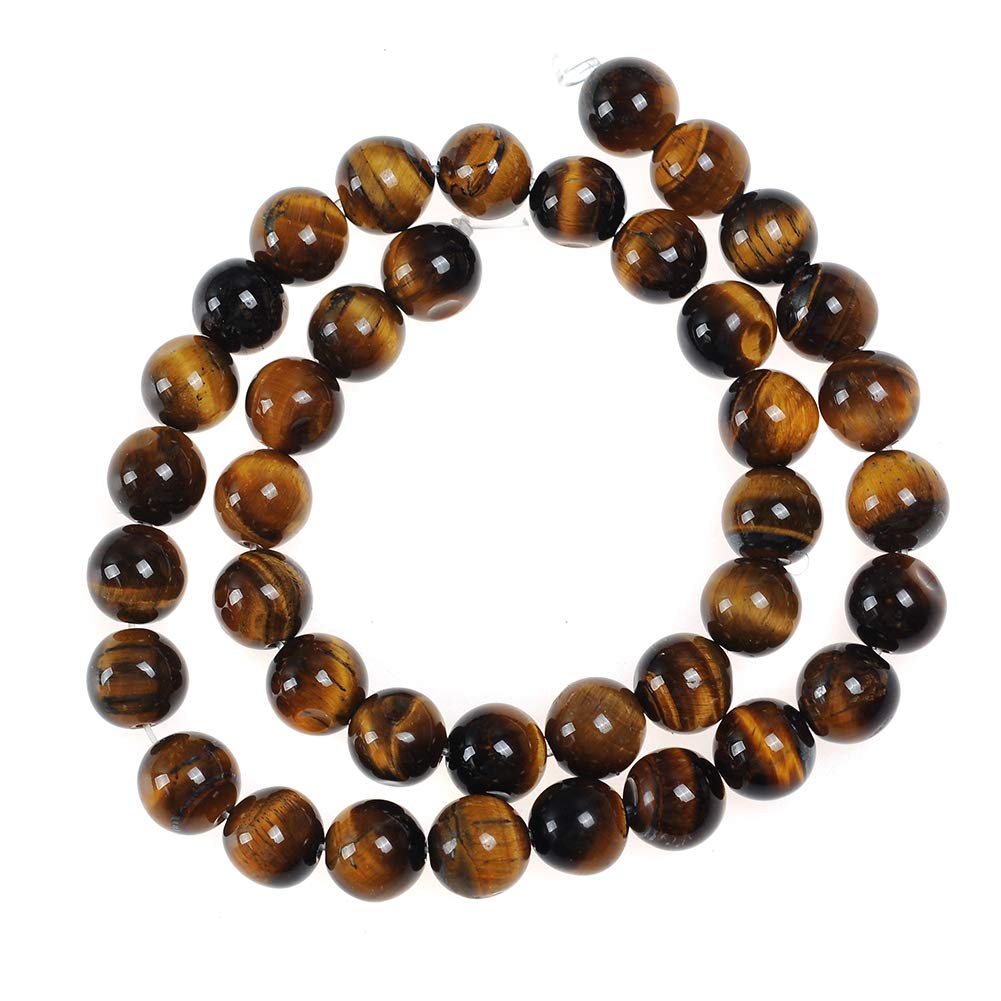 Natural Stone Beads 8mm Yellow Tiger Eye Gemstone Round Loose Beads Crystal Energy Stone Healing Power for Jewelry Making DIY,1 Strand 15"