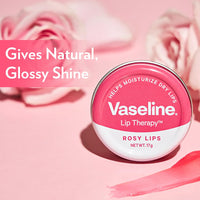 Vaseline Lip Tins Rosy Lips, 17 g | Provides Hydration, Sheer Pink Tint & Glossy Shine