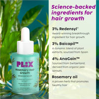 The Plant Fix Plix Rosemary Hair Growth Serum with 3% Redensyl, 4% AnaGain, 3% Baicapil, 30 ml | Stimulates Hair Growth, Increase Hair Density & Thickens Hair | For Men & Women