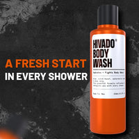 Hivado Body Wash for Men| Hydrating Bodywash for Men | De-tan & Deep Cleanse for men | Sulfate free | With Alum & Aloe Extracts | Non-drying | Refreshing Fragrance, 250ml