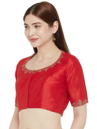X3 Women's  Polyester Sleeve Readymade Saree Blouse