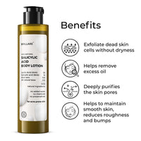 Brillare Salicylic Acid Body Lotion For Clear, Purified, Acne Prone Skin For All Body Types, Men & Women, 100% Natural Probiotics Lotion with Lactic Acid