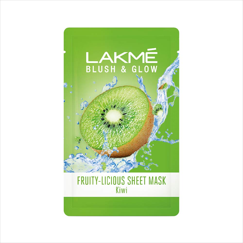Lakmé Blush & Glow Kiwi Sheet Mask, 20 ml & Blush & Glow Strawberry Sheet Mask, 20 ml