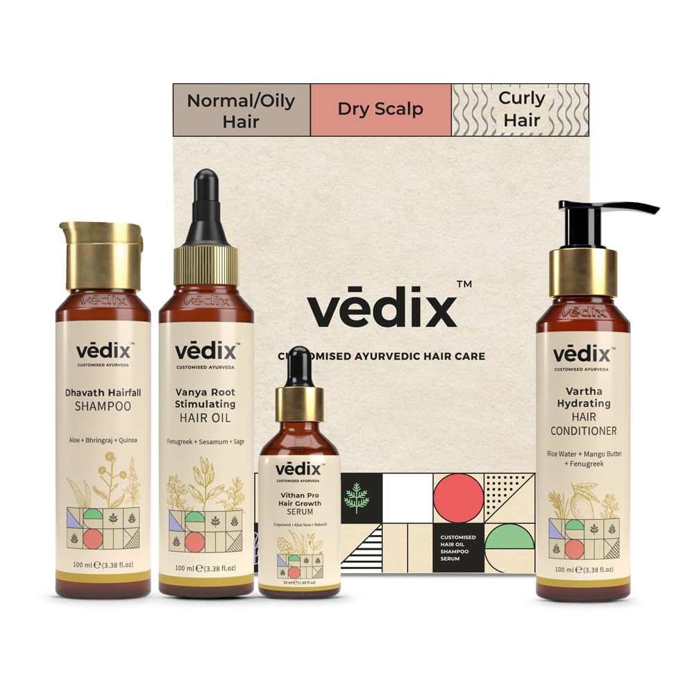 Vedix Customized Ayurvedic Hair Care Kit for Dry Scalp & Curly Hair | Regimen Hair care Kit | Combo kit