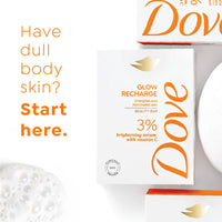 Dove Glow Recharge Serum Beauty Bar | 3% Brightening serum + Vit C | Energizes & Illuminates skin | Paraben & SLS free | 375g (125g x 3)