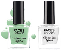 FACESCANADA Faces Splash Glossy Finish Nail Enamel, Linty 45, 8 Ml & Faces Canada Splash Glossy Nail Enamel, White O White 14, 8 Ml