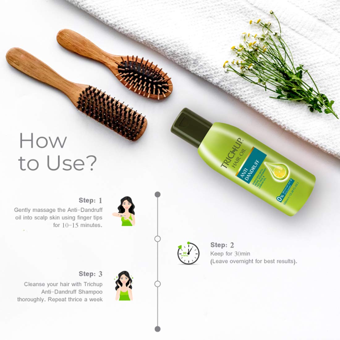 Trichup Anti-Dandruff Kit (Anti-Dandruff Oil (100ml), Anti-Dandruff Shampoo (200ml) (PACK OF 2)