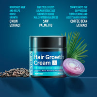 USTRAA Hair Growth Cream - 100g (Set of 2) with Onion Extract, Neelbhringadi, Blackseed Oil - Boosts hair growth, Prevents hair fall - No Parabens, No Mineral Oil