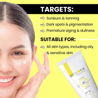 360 Block Sunscreen Gel SPF 50+ - protects from UVA, UVB, INFRA-RED RADIATION (IR), BLUE LIGHT & ATMOSPHERIC POLLUTANTS