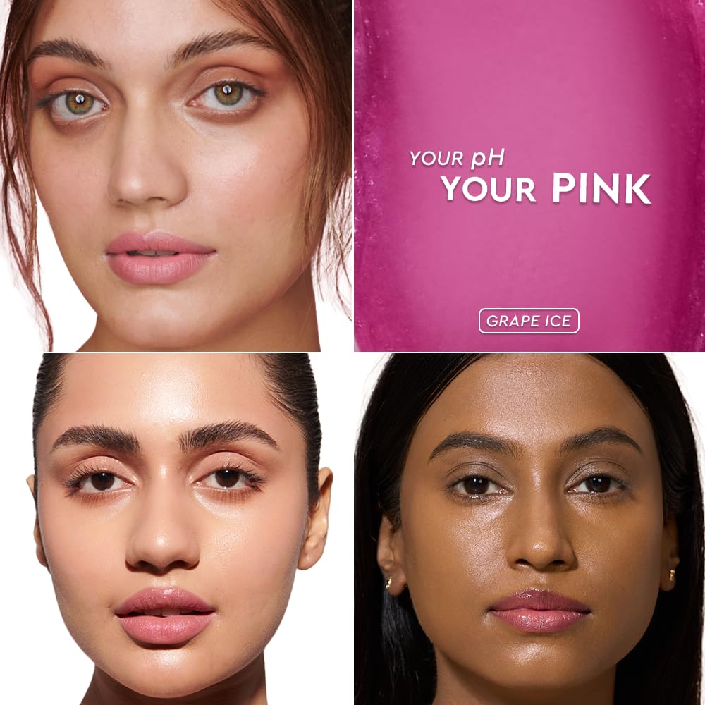 Kiro pH Jelly Twist Colour Adapting Lip Balm - Grape Ice, 3g | Clear to Pink Tint | Hydrating Vegan Lip Balm with Squalane & Camellia Oil