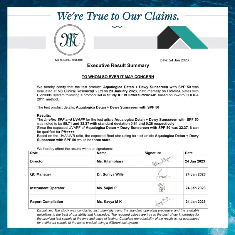 Aqualogica Detan+ Dewy Lightweight Sunscreen Gel with SPF 50+ & PA++++ | For UVA/B & Blue Light Protection | For Normal, Sensitive & Dry Skin | Tan Removal & No White Cast | For Men & Women | 50 g