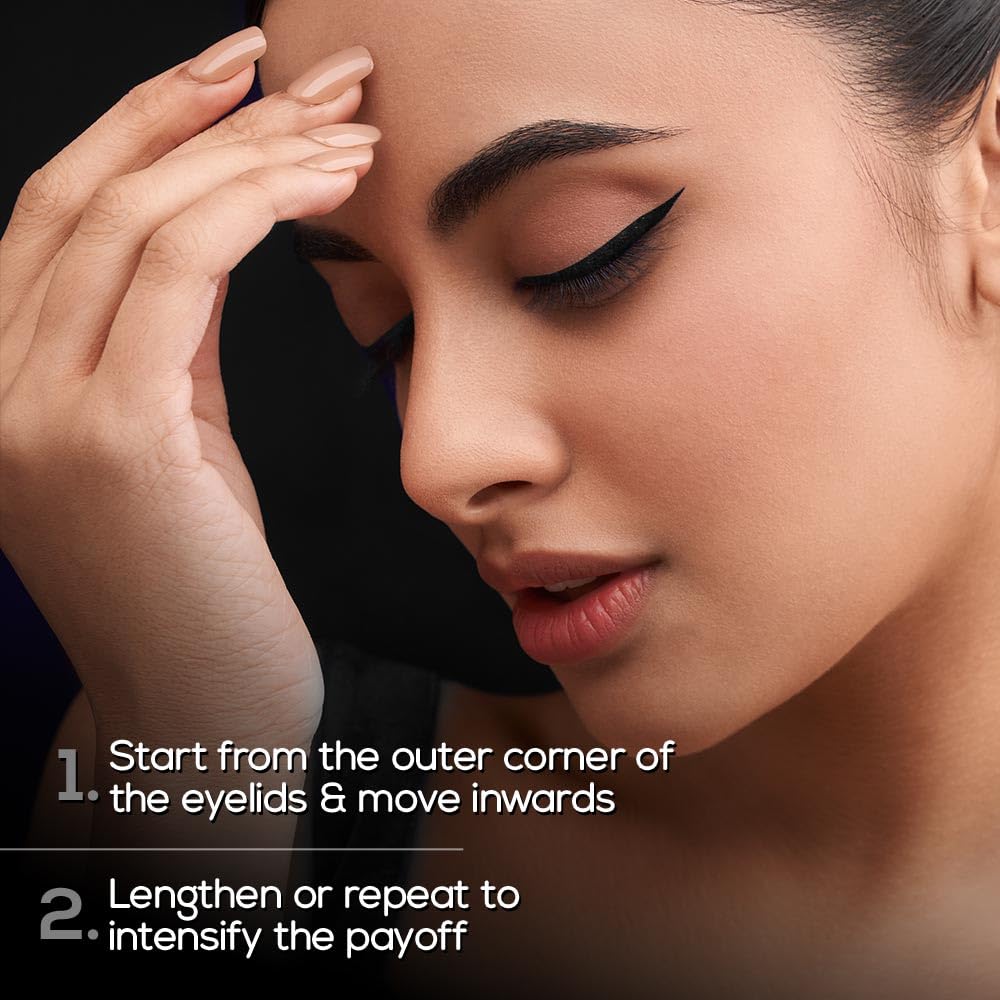 RENEE Midnight Matte Eyeliner | Darkest Black | Long Lasting | Smudge-Proof | Waterproof Formula | One-Swipe Application | Intense Pigment | Enriched with Vitamin E | Chamomile | Aloe Vera | 2.5ml