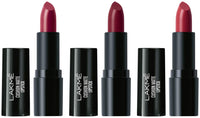 Lakmé Cushion Matte Lipstick, Burgundy Bloom, 4.5 g & Lakmé Cushion Matte Lipstick, Red Wine, 4.5 g & Lakmé Cushion Matte Lipstick, Plum Obsession, 4.5 g