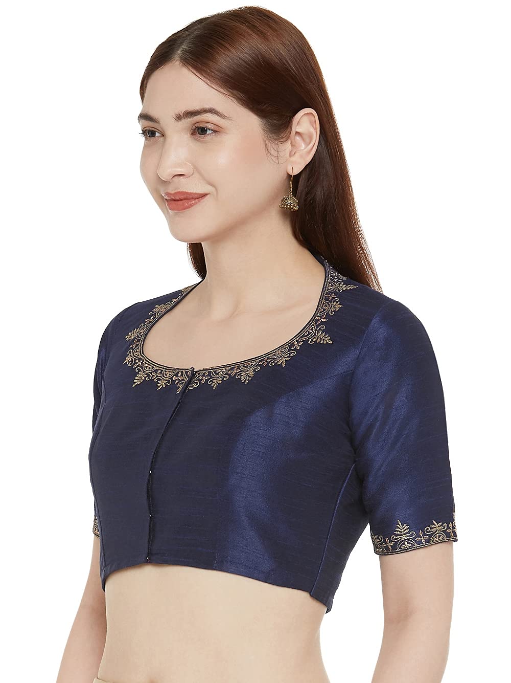 X3 Women's  Polyester Sleeve Readymade Saree Blouse