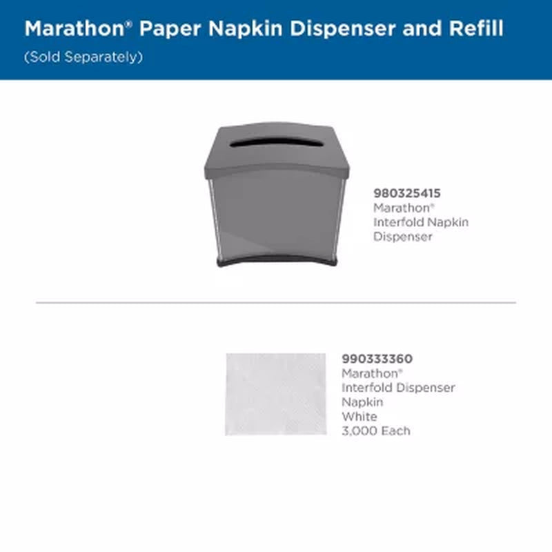 Marathon Interfold 1-Ply White Dispenser Napkins 12 Pks., 250 Napkins/Pk.