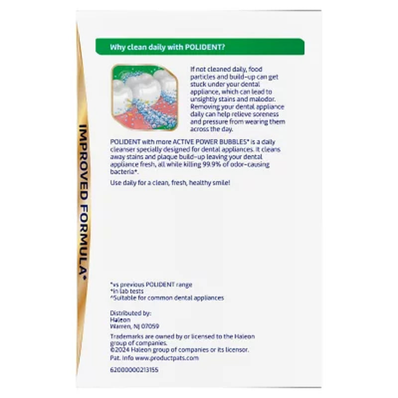 Polident Rapid Clean Dental Cleanser Tablets, 102 Ct., 2 Pk.
