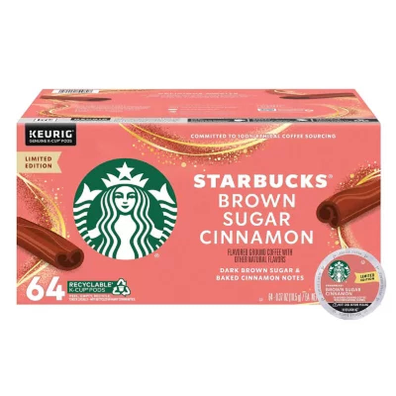 Starbucks Blonde Roast K-Cup Coffee Pods, Brown Sugar Cinnamon, 64 Ct.